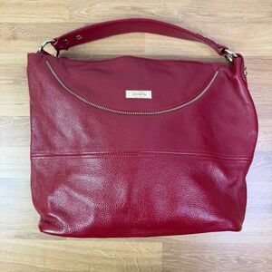 Onna Ehrlich Red Leather Hobo Shoulder Bag